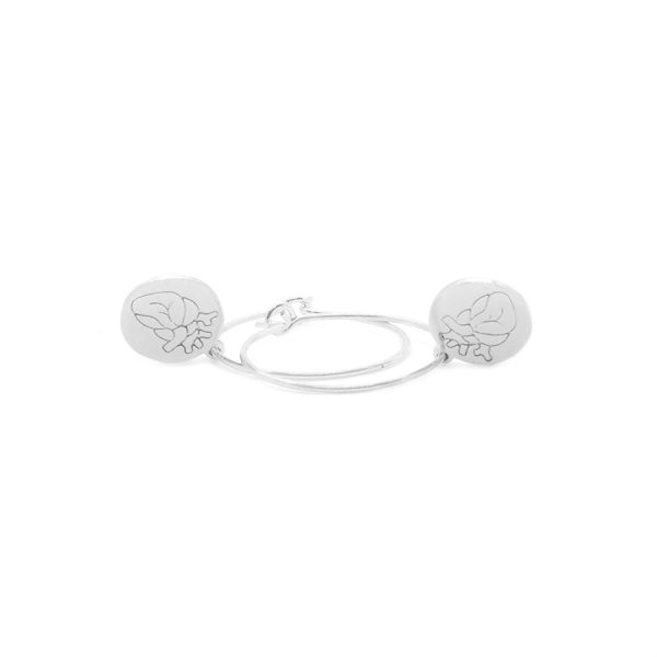 Hoops slim 2 cm Bonheur argento