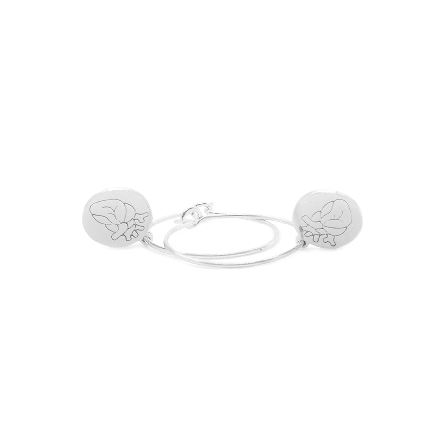 Hoops slim 2 cm Bonheur argento