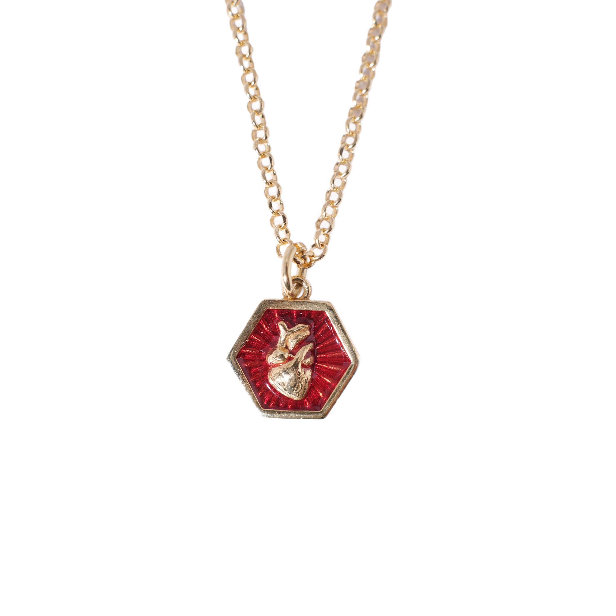 Collana Hexagone Anatomique Oro - Rosso