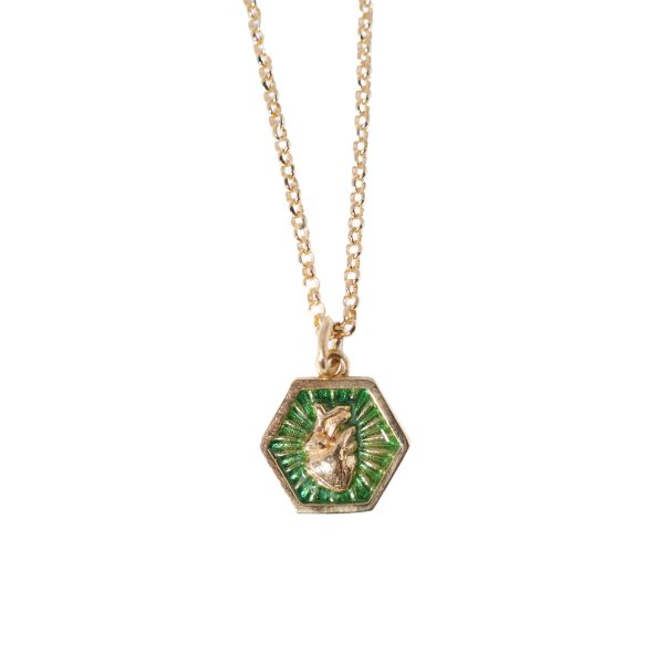 Collana Hexagone Anatomique Oro - Verde